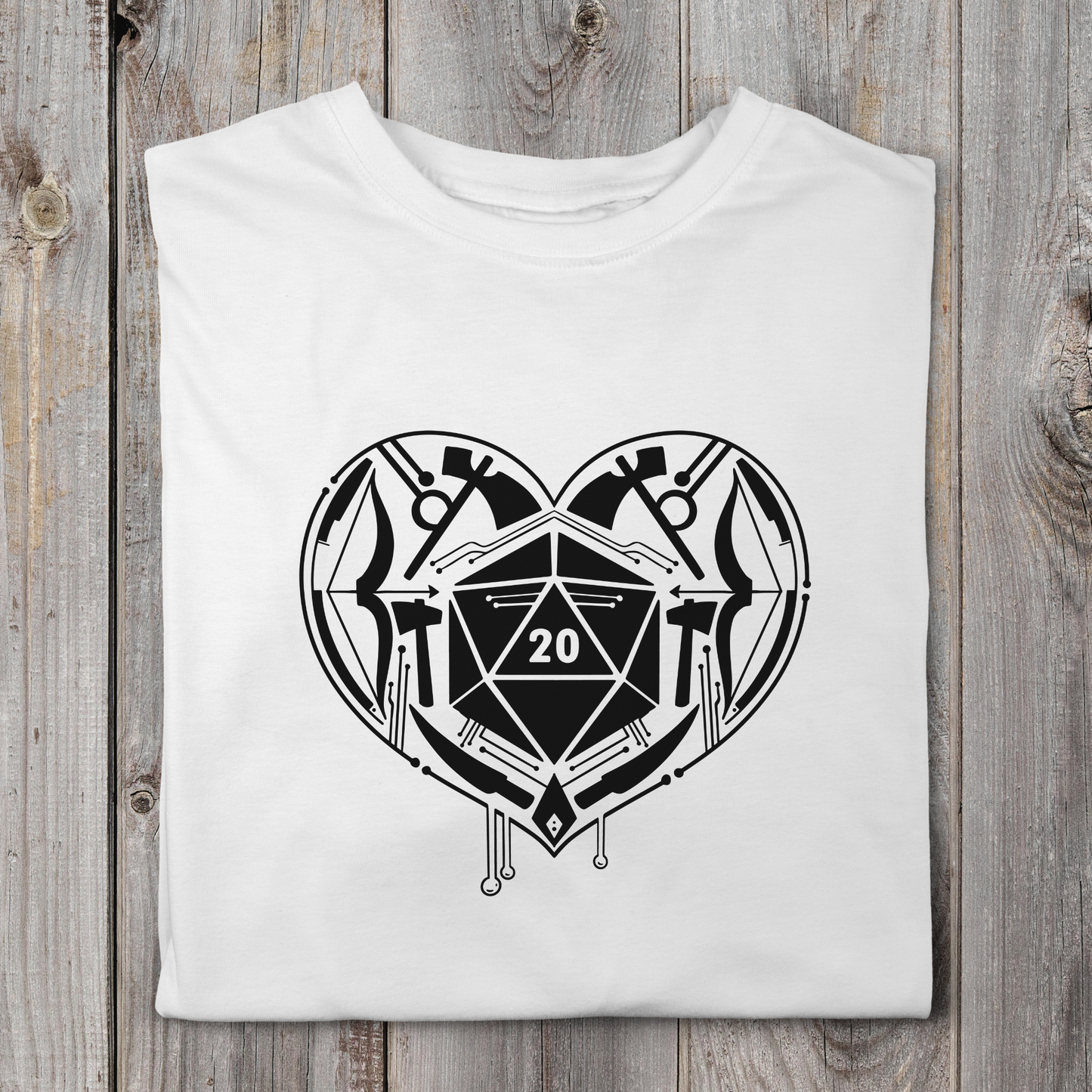 D20 Heart with Weapons