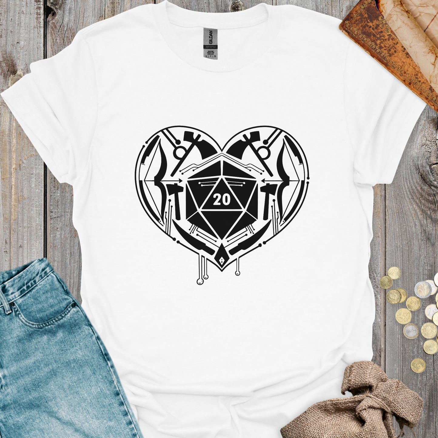 D20 Heart with Weapons