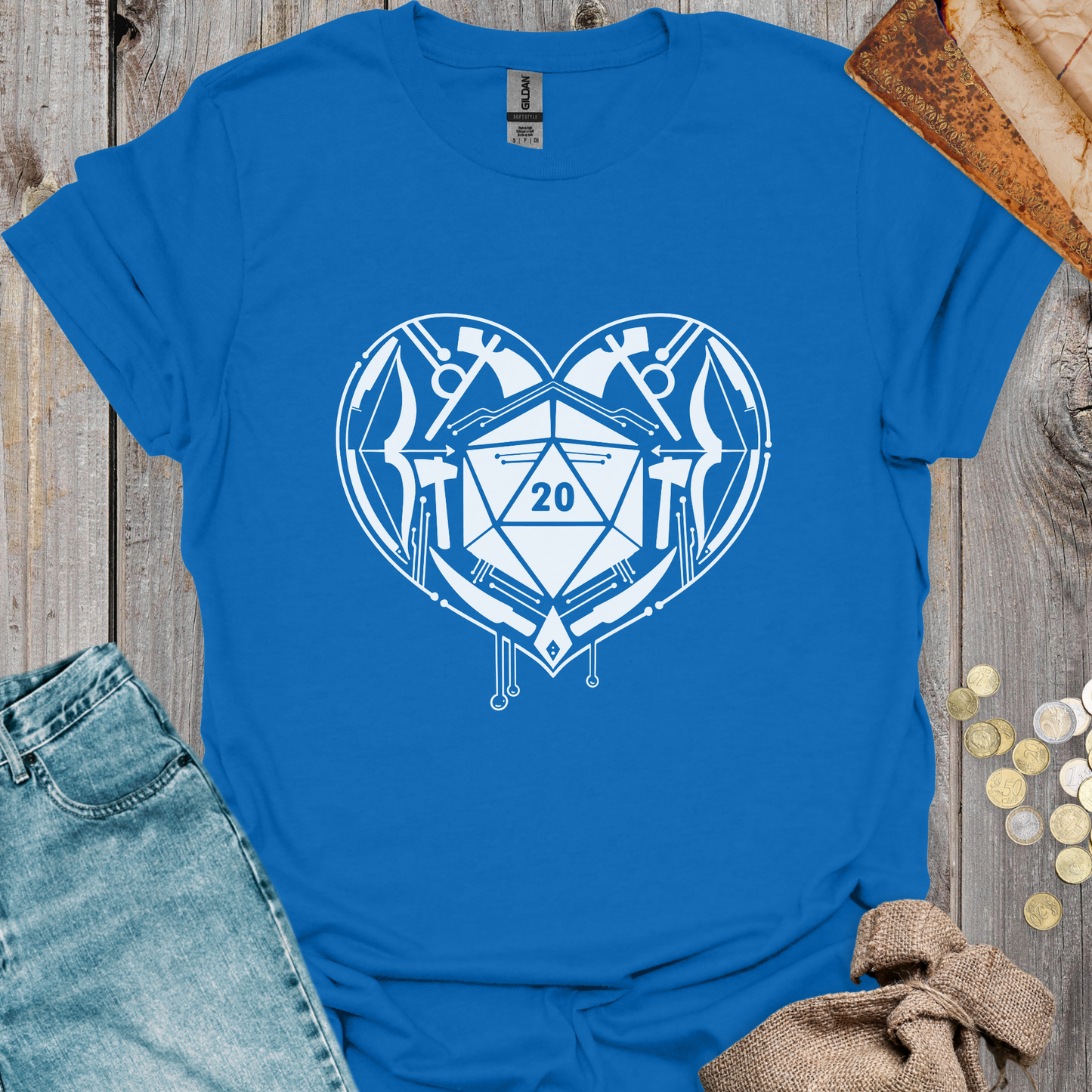 D20 Heart with Weapons