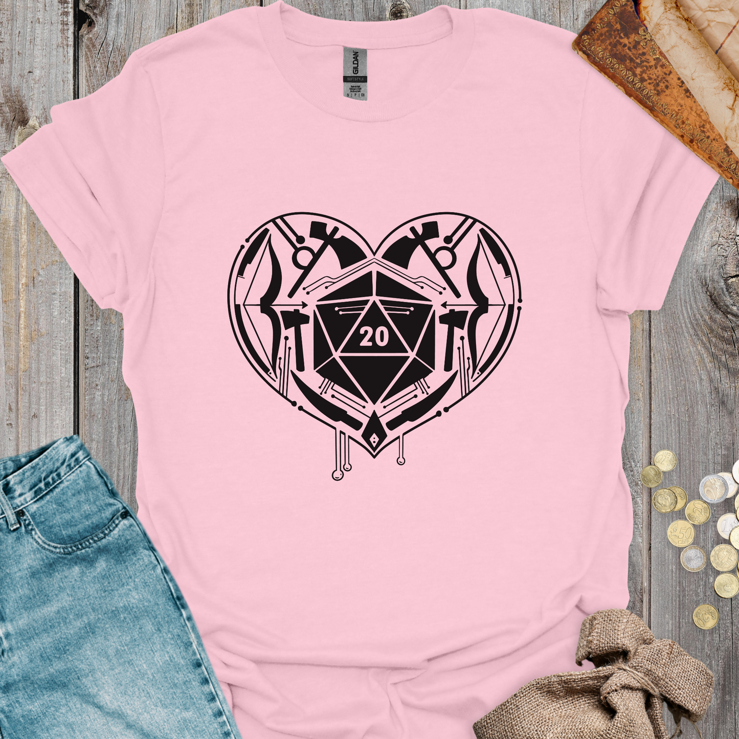D20 Heart with Weapons