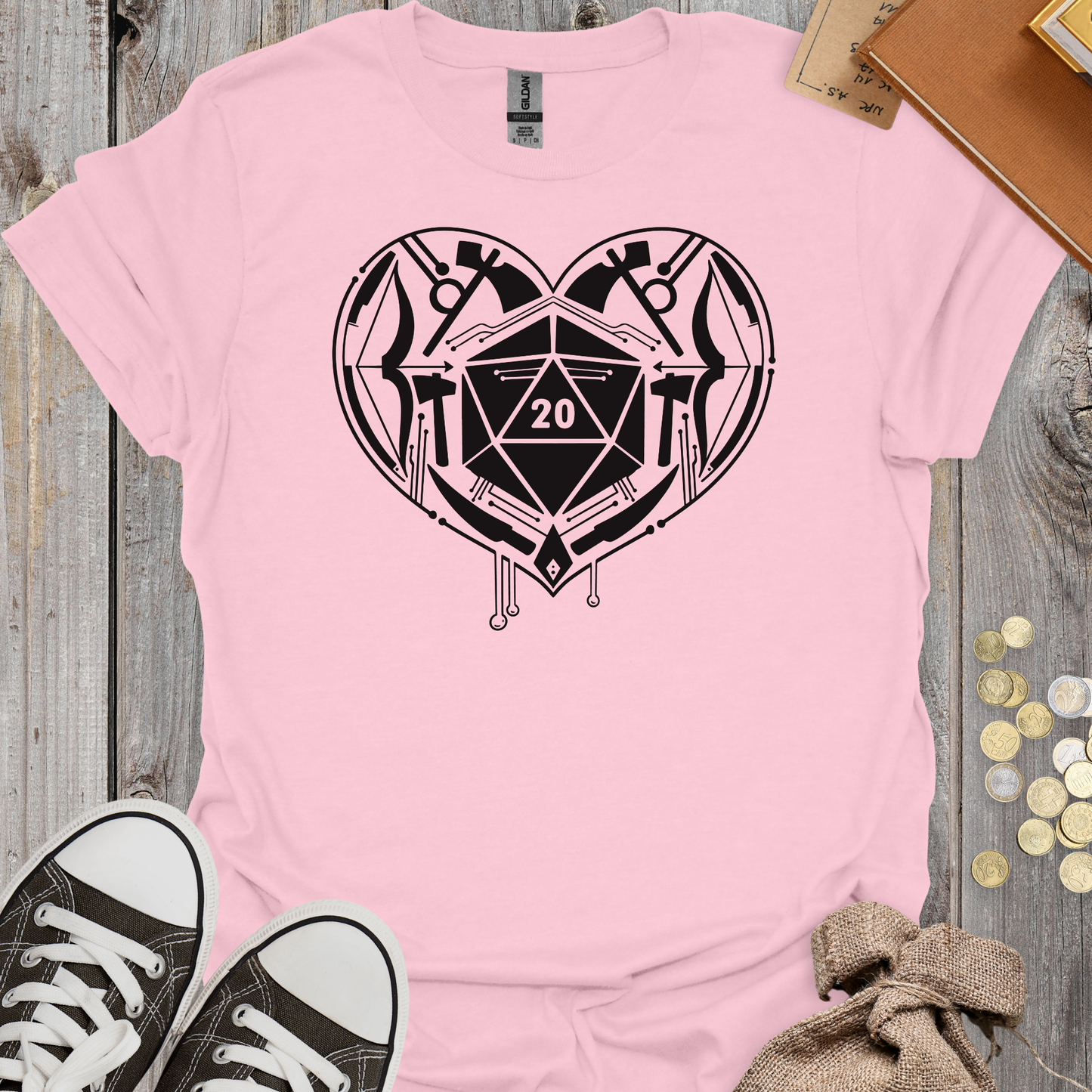 D20 Heart with Weapons