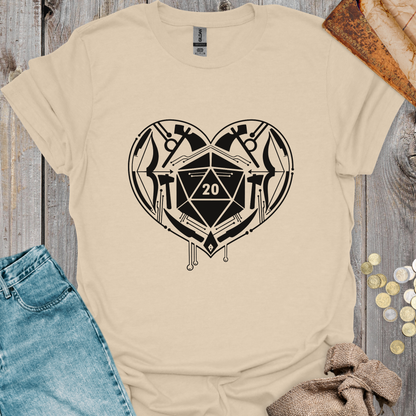 D20 Heart with Weapons